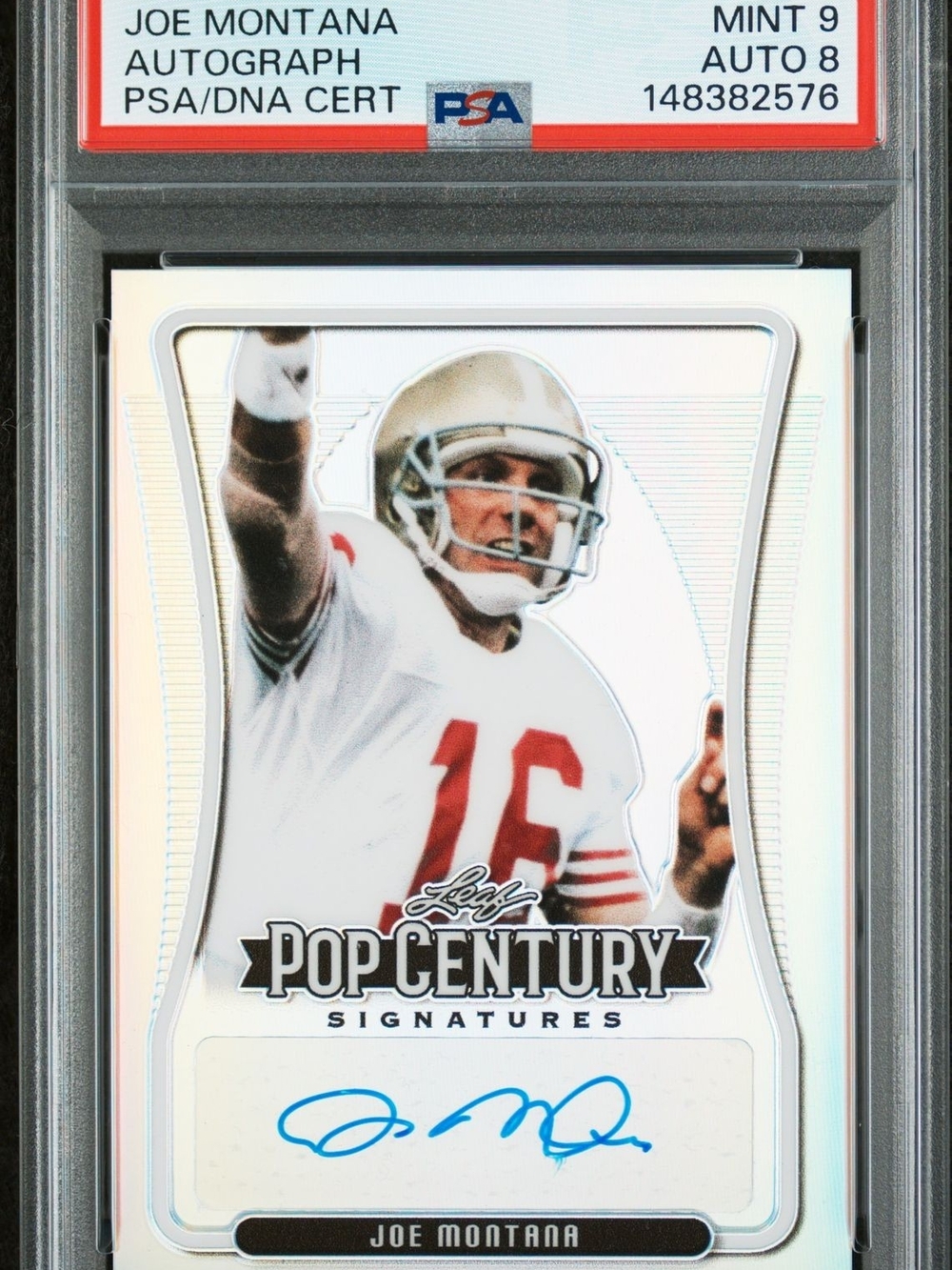 Joe Montana Autograph 2020 Leaf Pop Century PSA 9 MINT #/50